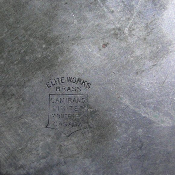 ANTIQUE BUTTER DISH FROM ELITE WORKS BRASS CAMIRAND LTD MONTREAL - Picture 6 of 6